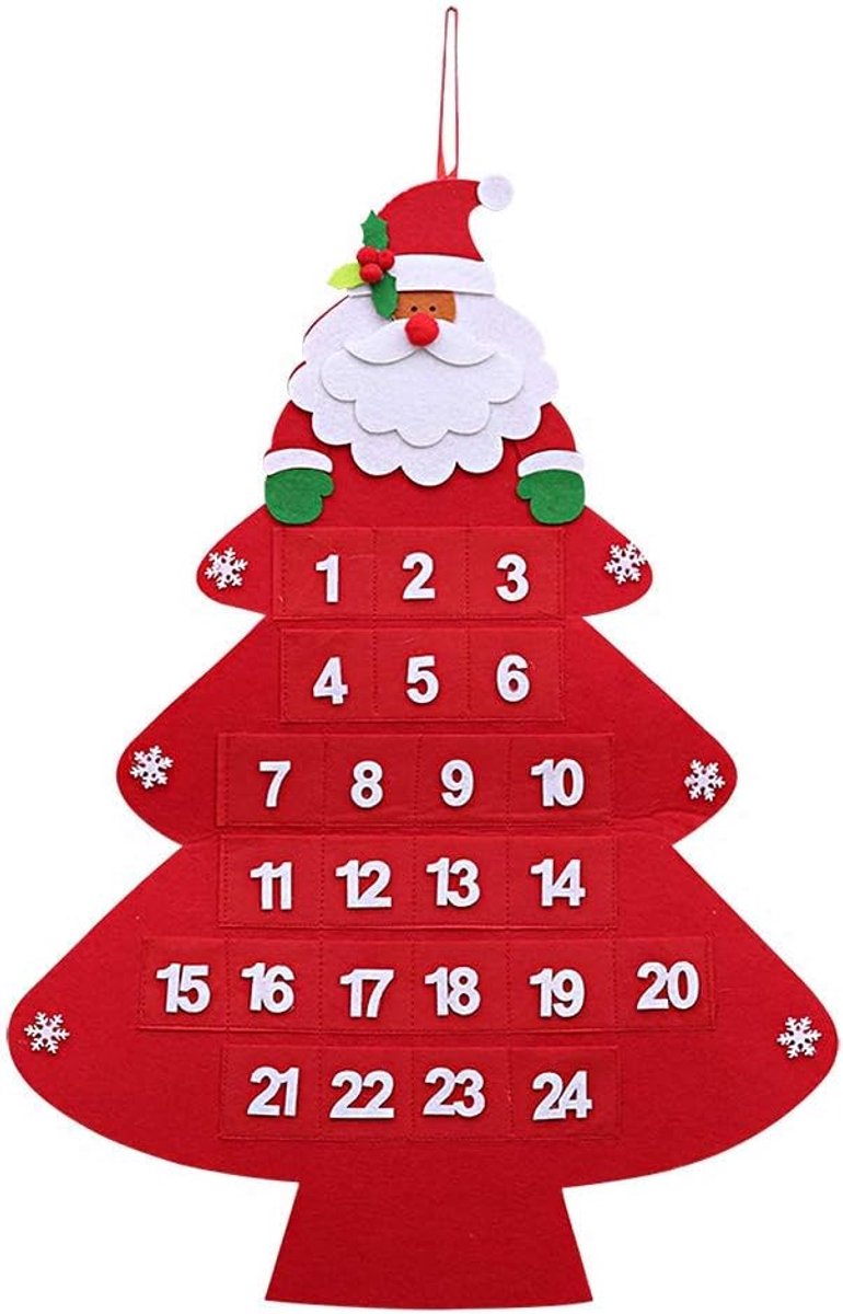 Adventskalender 24 dagen - Kerstman ontwerp - Vilt - Leuk gezinsactiviteit - ShopVlot