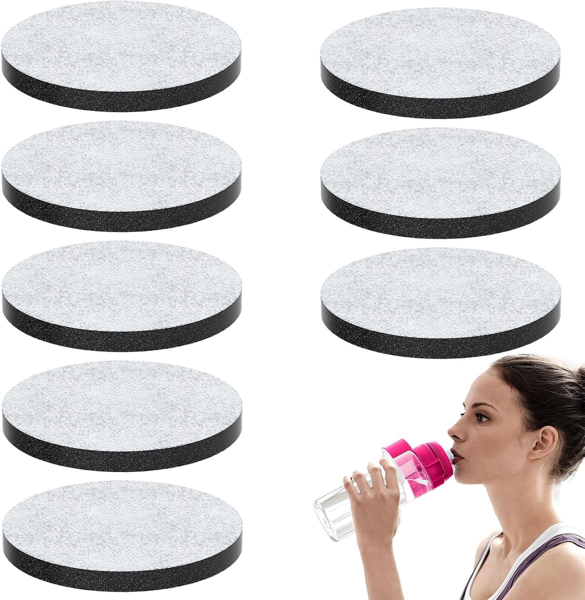 Waterfilters voor flessen en karaffen - Set van 8 - Actieve koolfilters - Vermindert chloor en onzuiverheden - ShopVlot