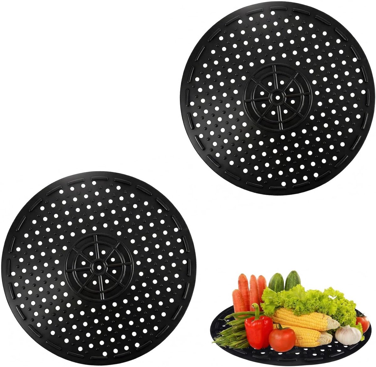 Gootsteeninzetstukken 31 cm - Siliconen rond - Beschermmat voor gootsteen - Herbruikbaar en duurzaam - ShopVlot