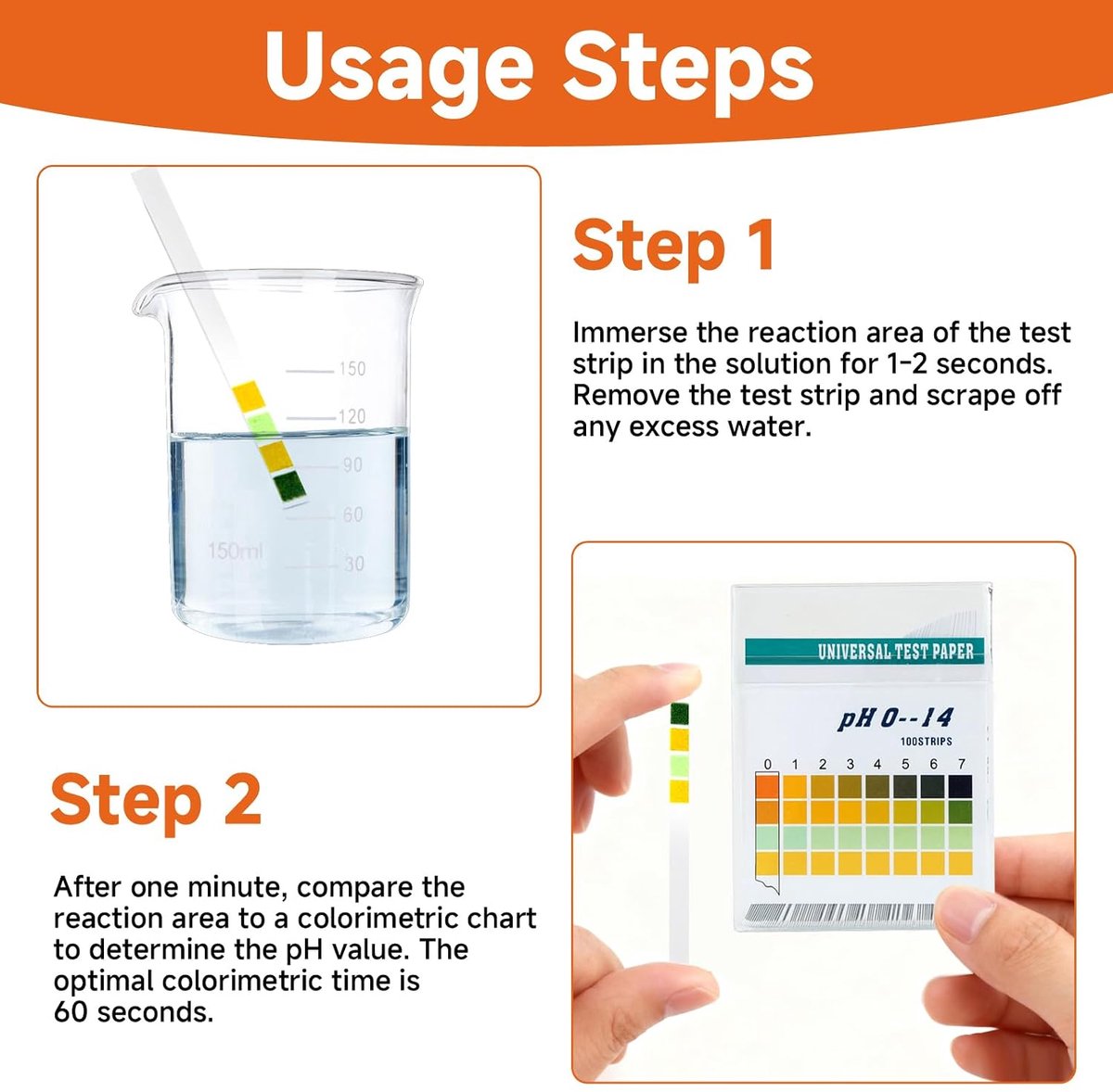 pH test strips 100 stuks - universele indicator papier - meetbereik 0-14 - ideaal voor aquarium en drinkwater - ShopVlot