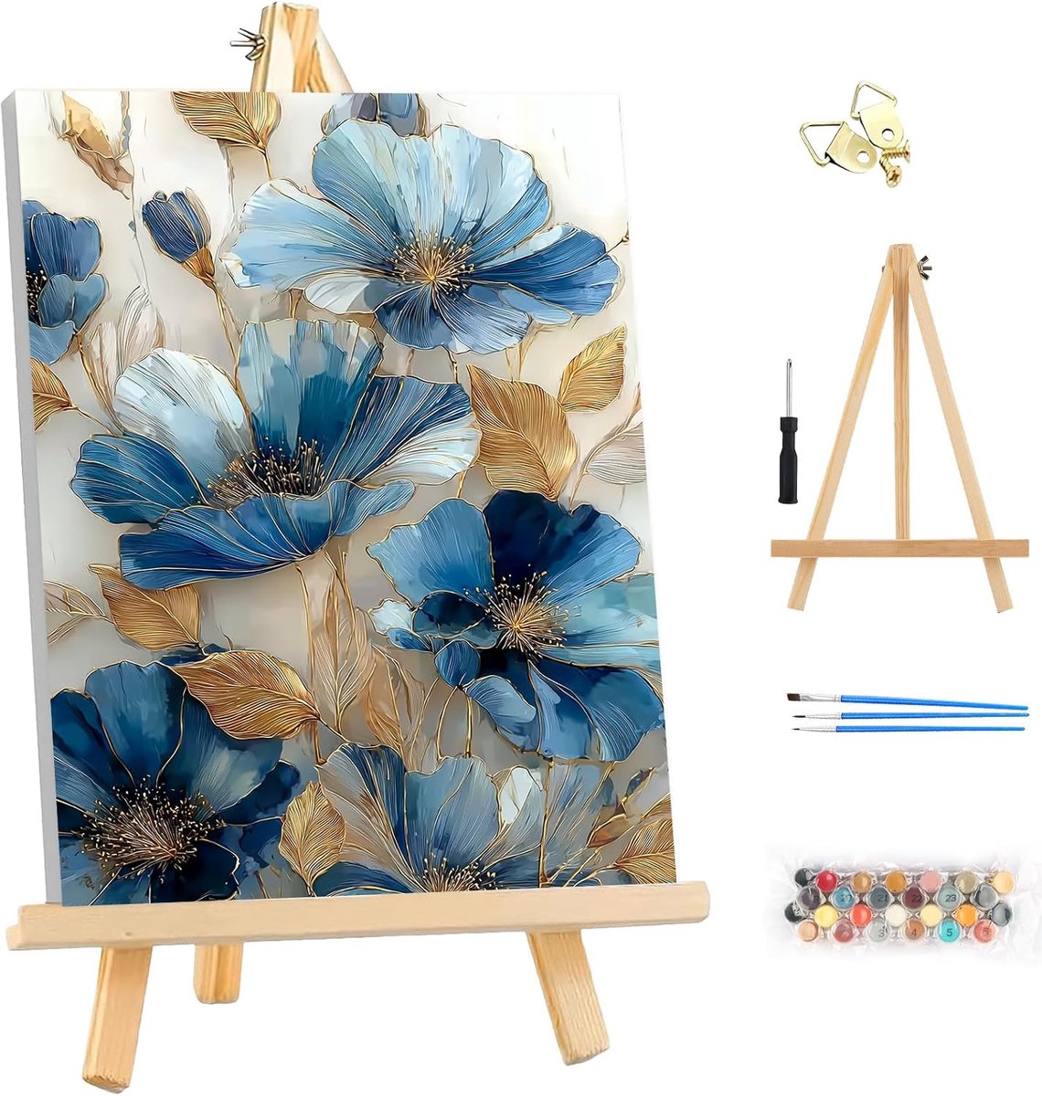 Paint by Numbers Kit 25x35cm - Lotusbloem Schilderen - Inclusief Frame en Easel - Perfect voor Wanddecoratie - ShopVlot