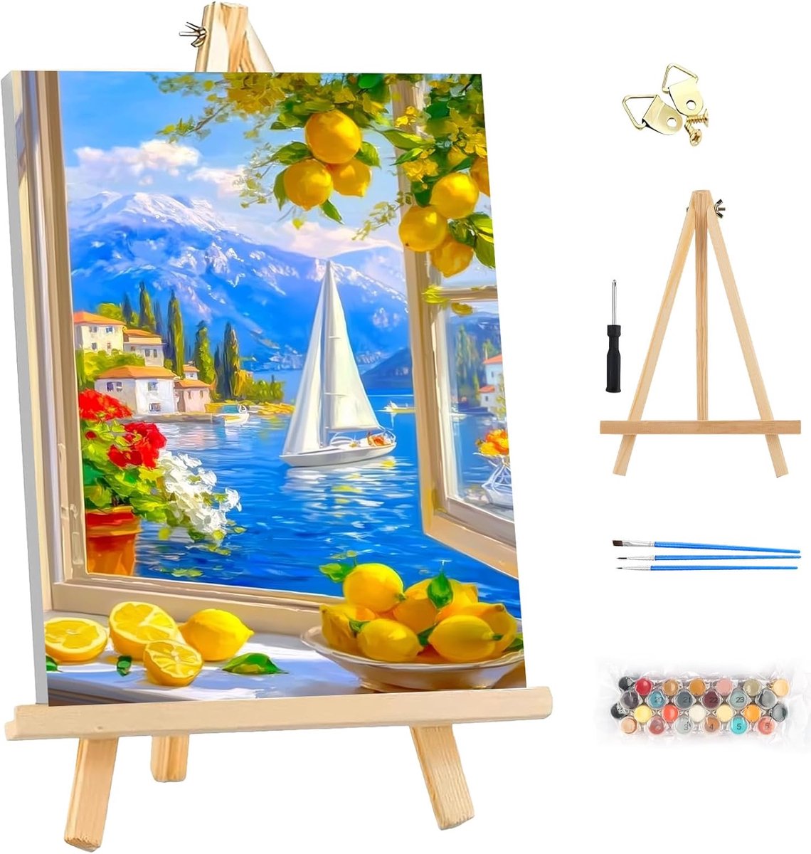 Paint by Numbers Kit 25x35cm - DIY Canvas Schilderen - Inclusief Lijst en Accessoires - Perfect voor Wanddecoratie - ShopVlot