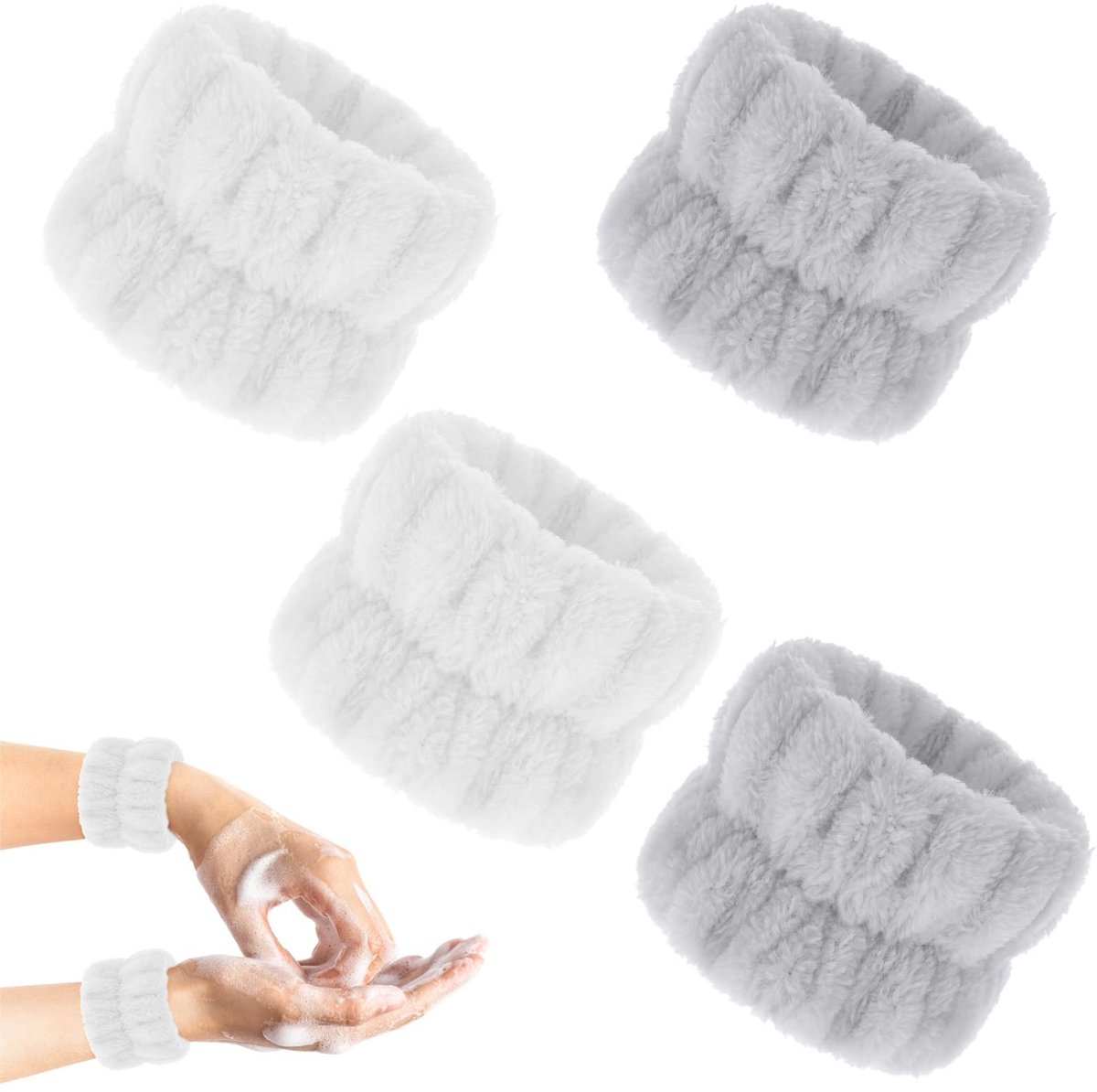 Solidchoice - Set van 4 Wasbare Gezichtswasbanden voor Dames