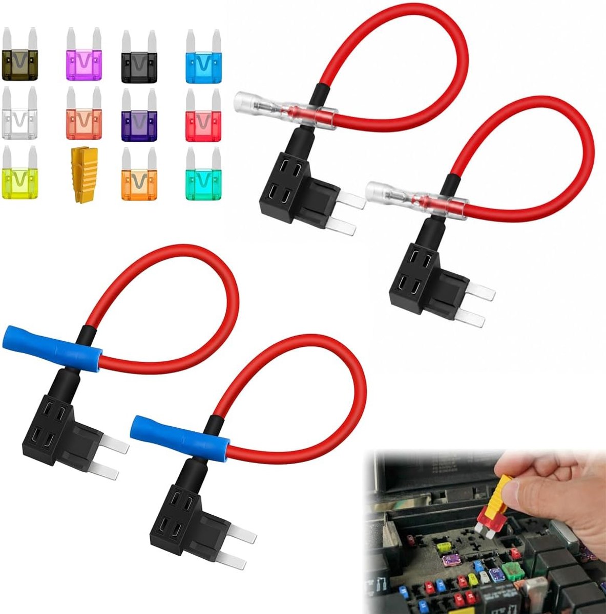 Autozekeringhouder 16 stuks - Platte zekeringadapter - Add A Circuit - Betrouwbare stroombeveiliging - ShopVlot