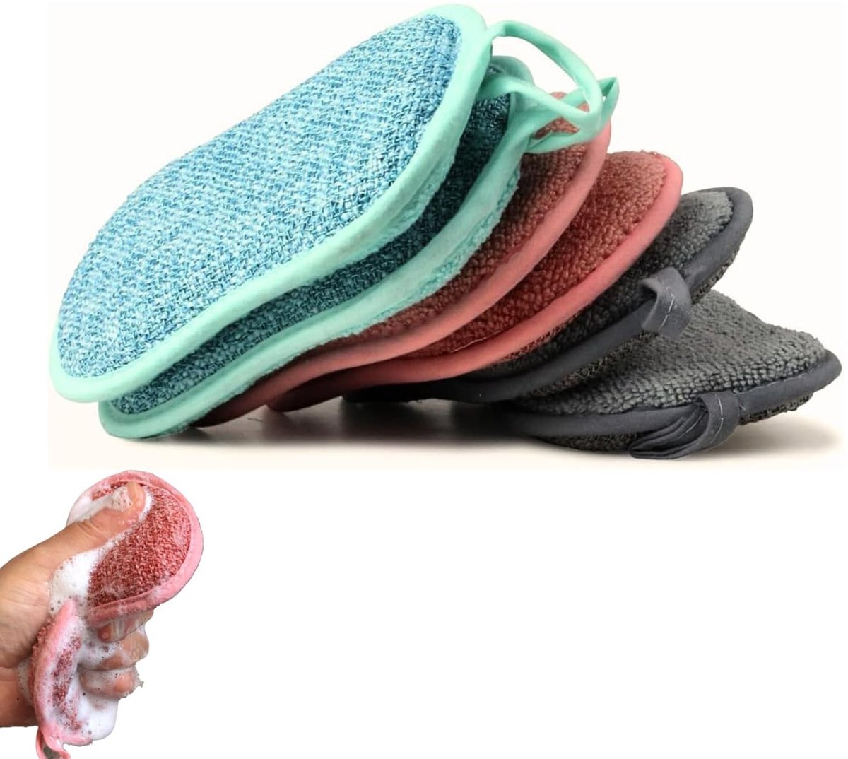 Solidchoice - Set van 6 Dubbelzijdige Afwasponsen met Hoge Dichtheid