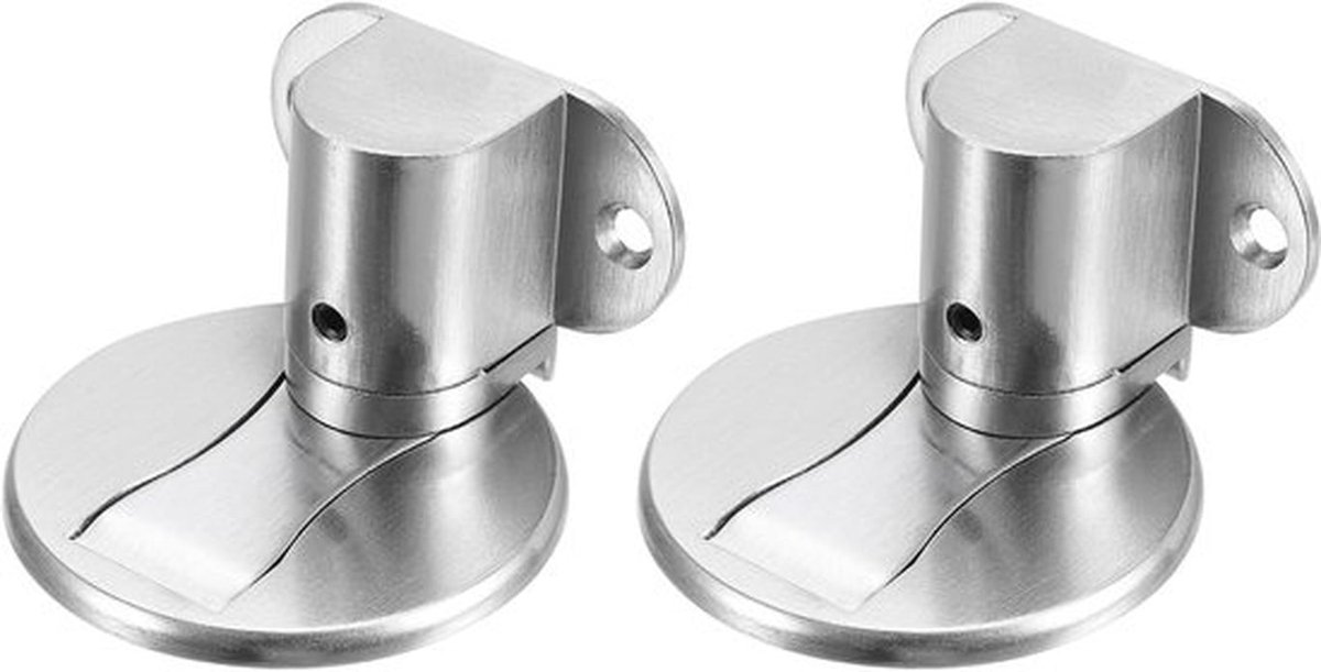 Onzichtbare Magnet Deurstoppers 2 Stuks - Geen Boren - Instelbare Hoogte - Zilver