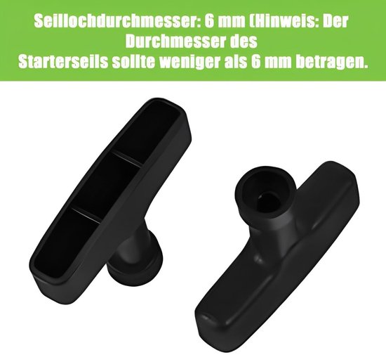 KZQ 2 stuks trekkoordgrepen - Handgrepen - Trekkoordgrepen - Starthendels voor benzinemotoren - Starthendels - Universele onderdelen - Startaccessoires - Startkabels - Starters voor grasmaaiers, generatoren en kettingzagen - Zwart van Merkloos	 — afbeelding 4