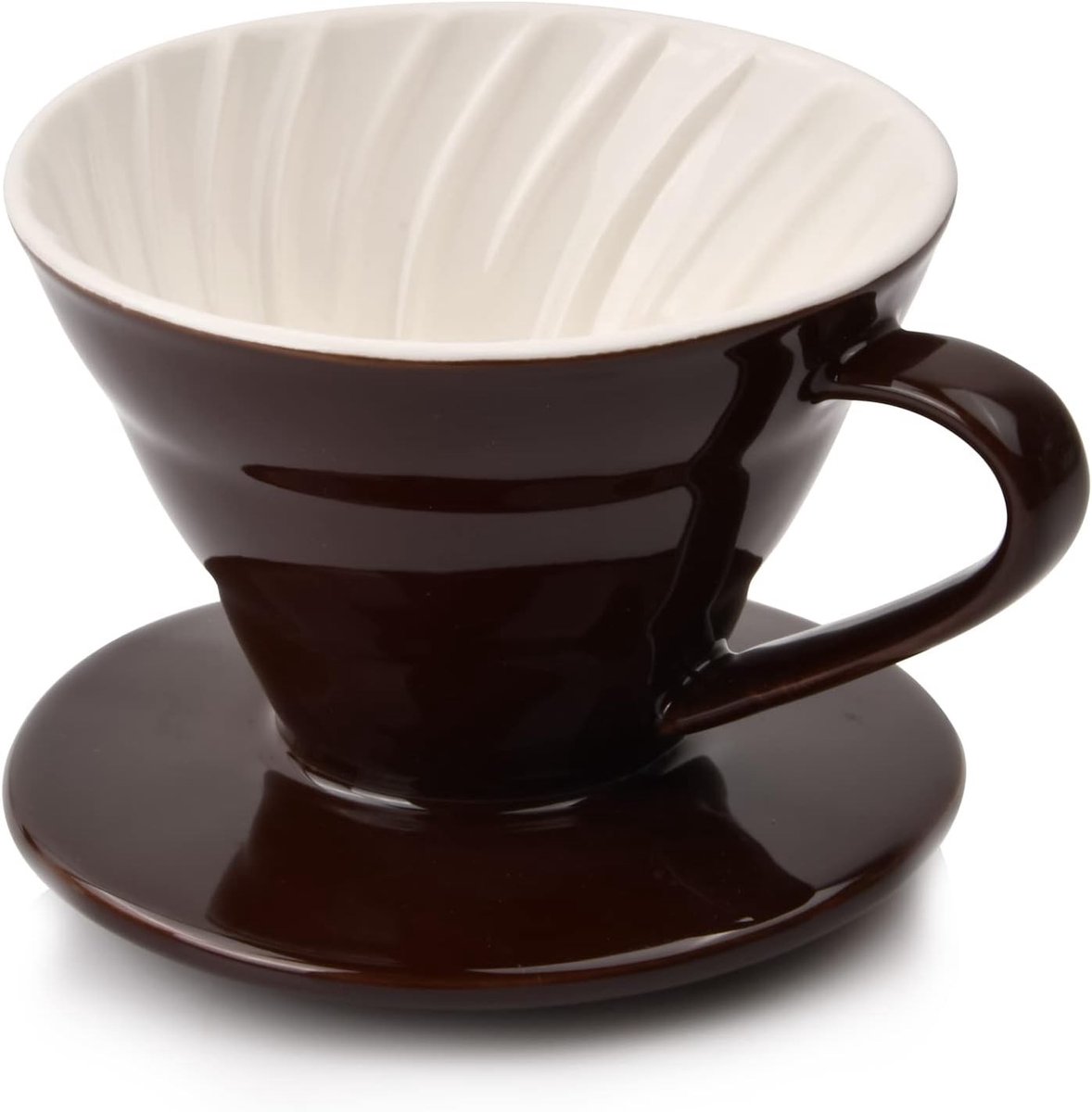 Porseleinen Koffiefilter - Bruin - Voor 2-3 Kopjes - Herbruikbare Keramische Filterhouder - Voor Koffieliefhebbers