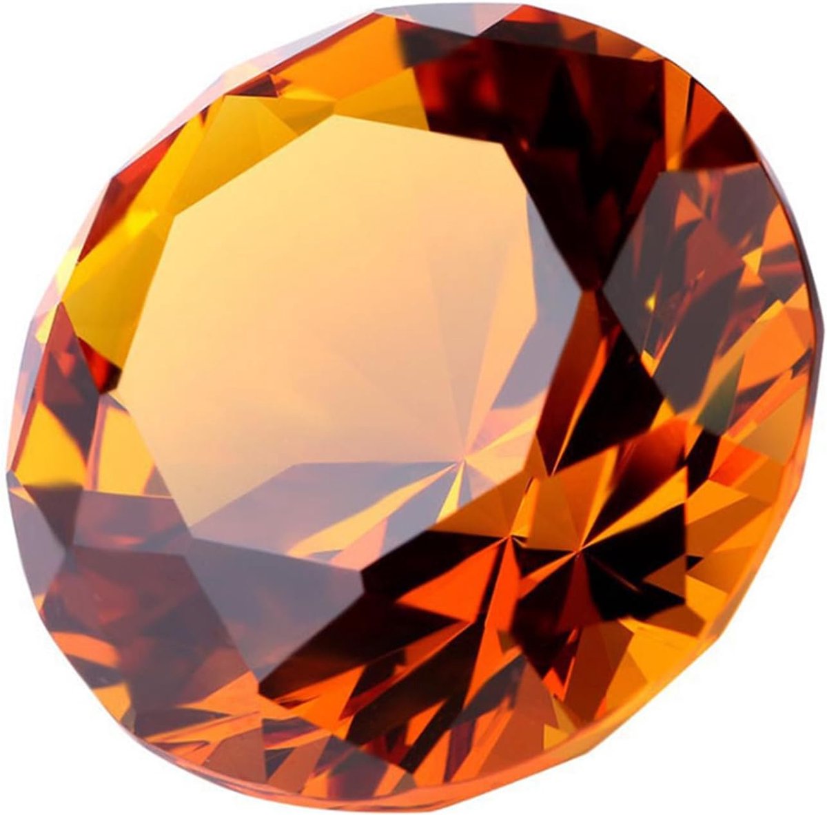 SnelShoppen - Amber kristalglas diamant 50 mm decoratie, kleurrijke speelgoeddiamanten voor kinderen, perfect voor feestdecoratie en creatieve speelti
