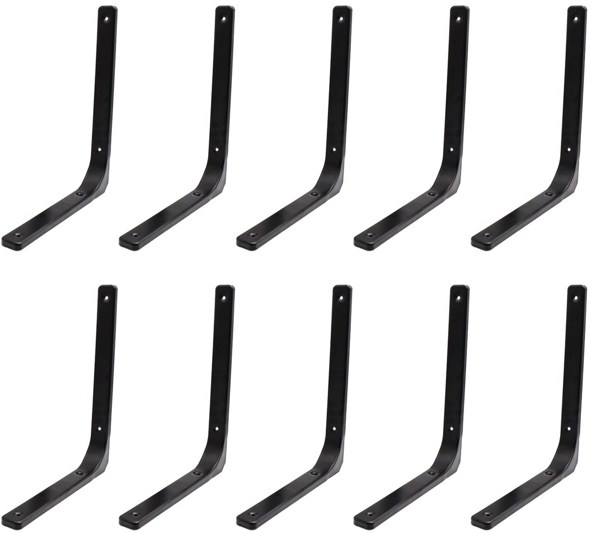 Solidchoice - Set van 10 Zwarte L-vormige Hoekbeugels
