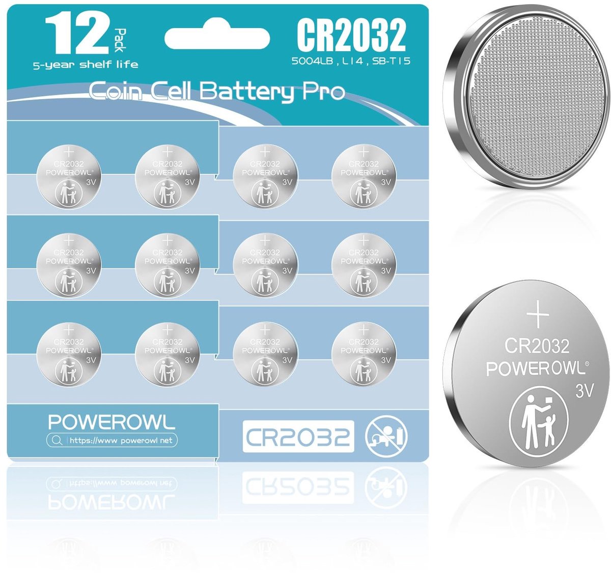 Solidchoice - CR2032 Lithium Knopcel Batterijen, 12 Stuks