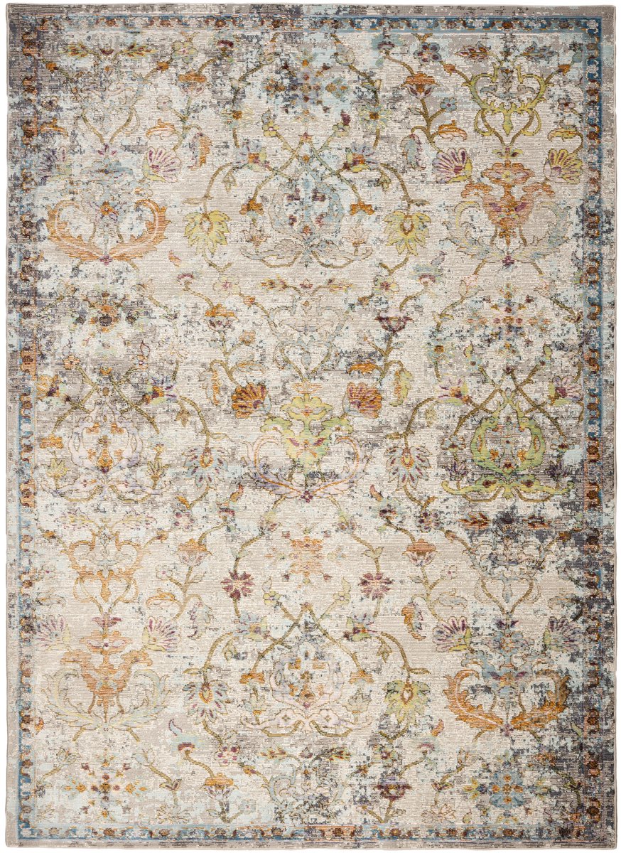 Padiro laagpolig vloerkleed 80 x 150 cm - meerkleurig - oosters vintage patroon - geschikt voor vloerverwarming - van polypropyleen