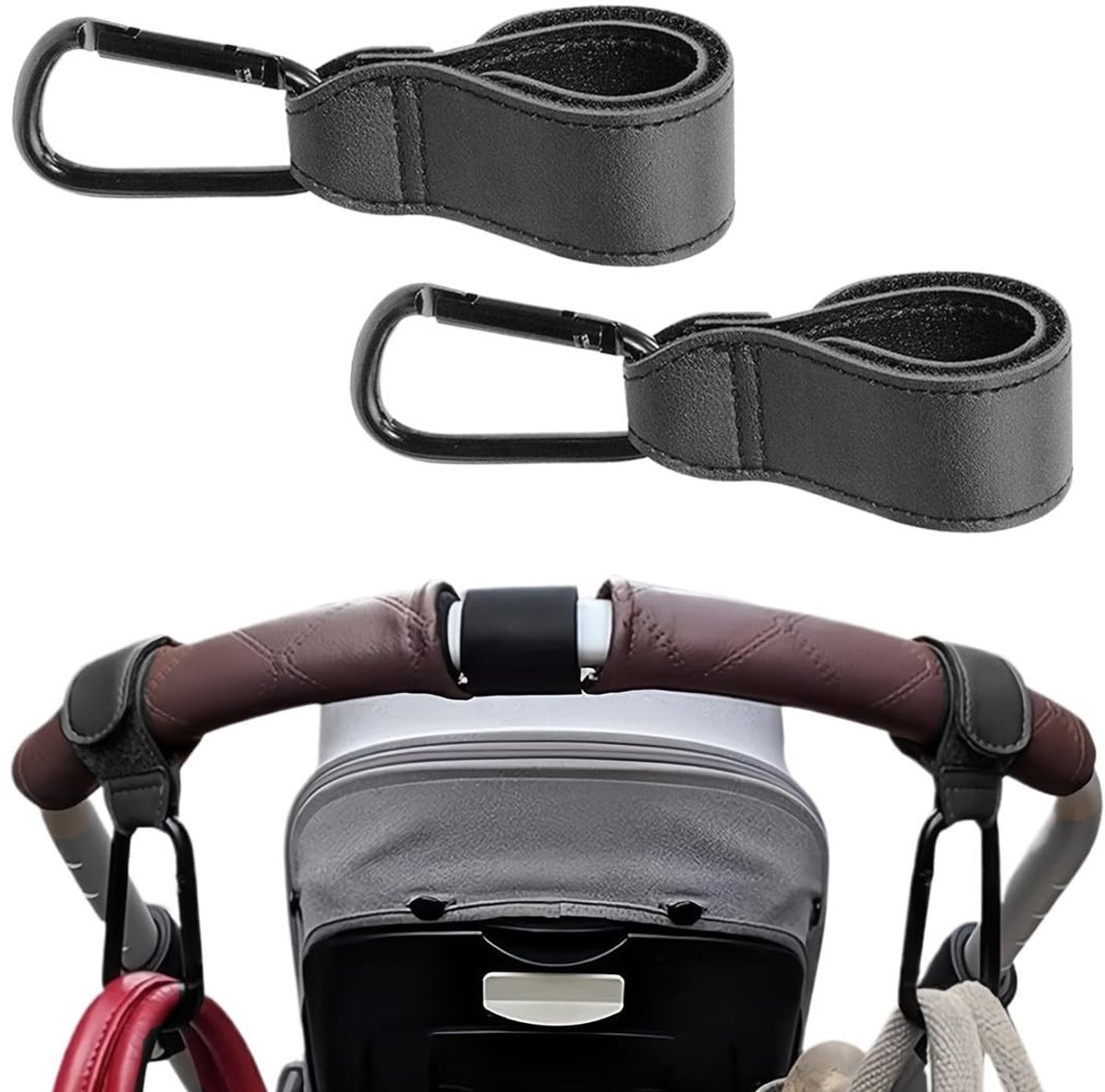 Solidchoice - Set van 2 Universele Pram Hooks voor Diaper Bags