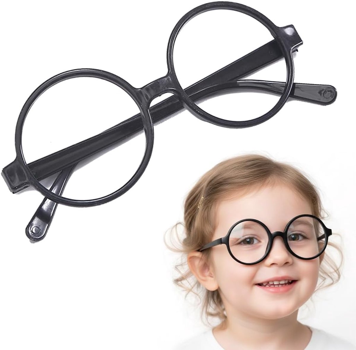 Retro kunststof brillen - ultralicht - zwart - perfect voor Halloween en cosplay - ShopVlot