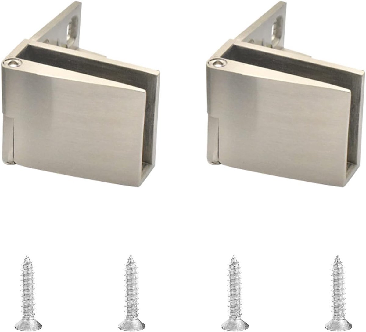 Deurhinge 90 Graden - Enamel Hinge van Zinklegering - Voor 3-5mm Dikte Glas - Zelfsluitend voor Gemakkelijk Gebruik - ShopVlot