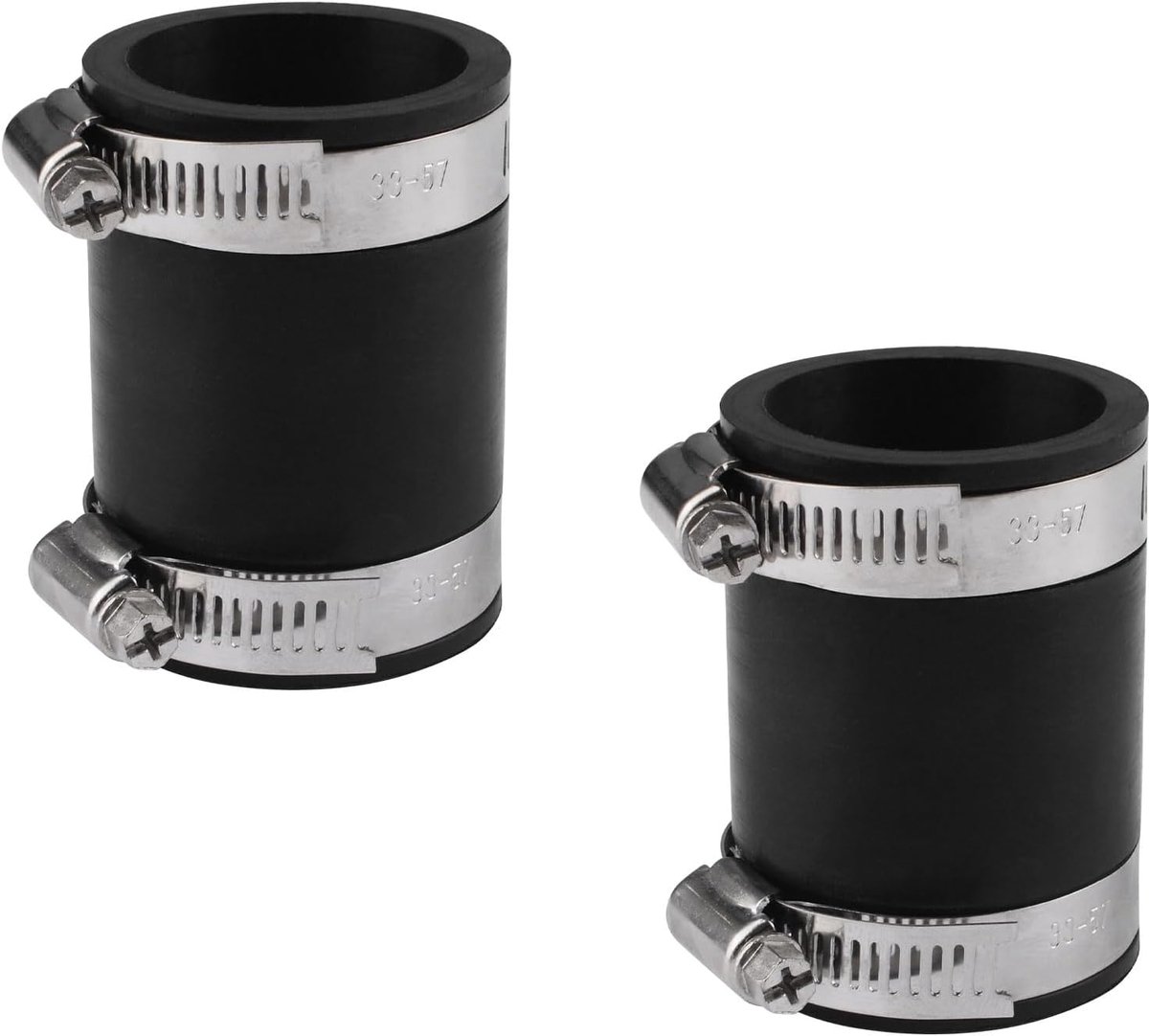 PVC pijp koppeling 1-1/4 inch - flexibele rubberen connector - met roestvrijstalen klemmen - voorkomt lekkage - ShopVlot