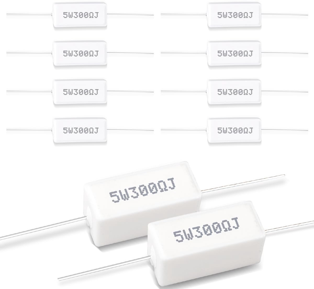 Solidchoice - 10 Stuks 5W 300 Ohm Keramische Cement Weerstand voor DIY Projecten