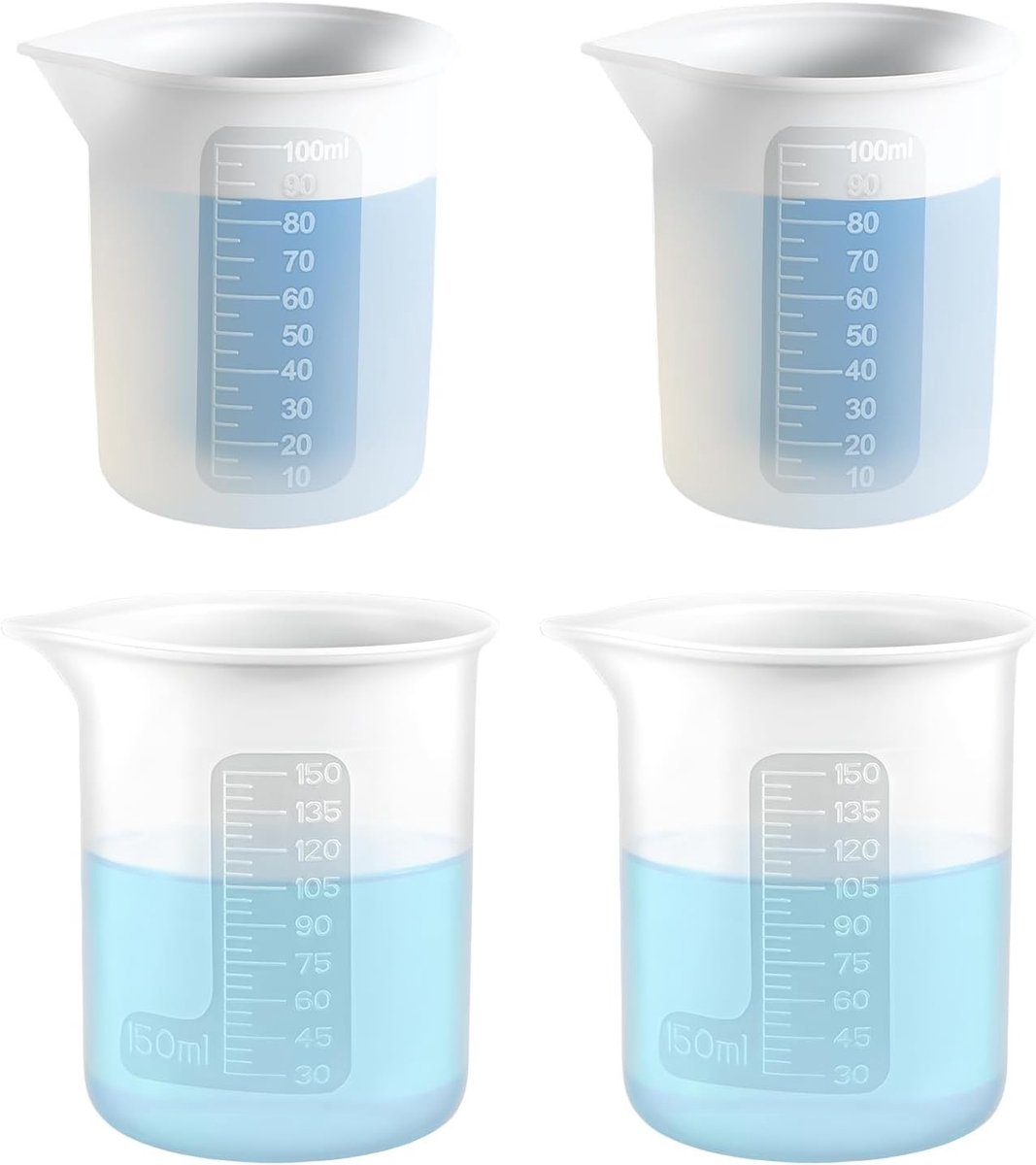 Wasmiddel Doseerhulp - Siliconen - 100 ml en 150 ml - Nauwkeurige Maatbekers voor Vloeibaar Wasmiddel - Voor Wassen en Keuken