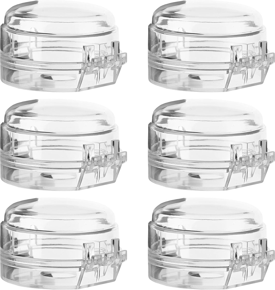 Fornuisafdekkingen 6 stuks - transparant polycarbonaat - babyveilig - duurzame bescherming - ShopVlot