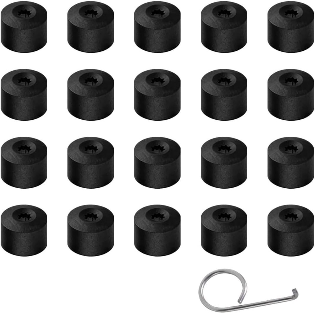 Wielschroefdoppen 17 mm - Zeskant - 20 stuks met demontagegereedschap - Bescherming voor wielmoeren - ShopVlot
