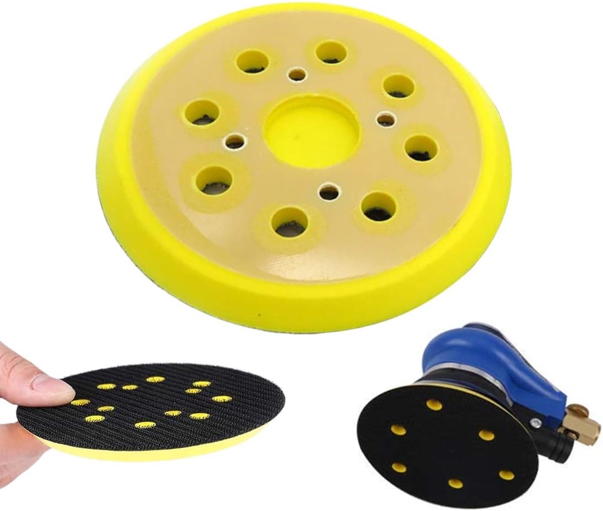 Schuurmachine steunschijf 125 mm - zachte beschermbasis - 8 gaten - ideaal voor excentrische schuurmachines - ShopVlot