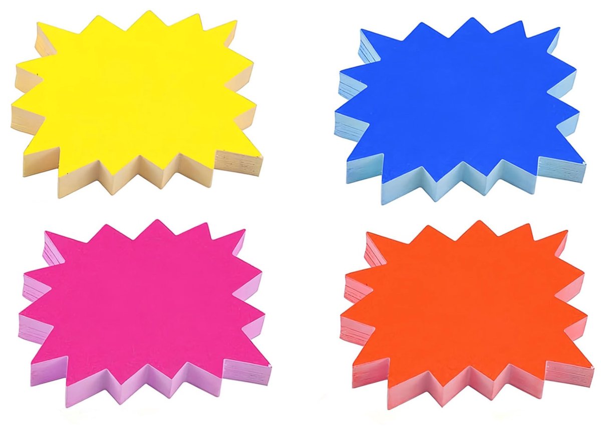 Solidchoice - Set van 200 Fluorescerende Prijsetiketten voor Winkels