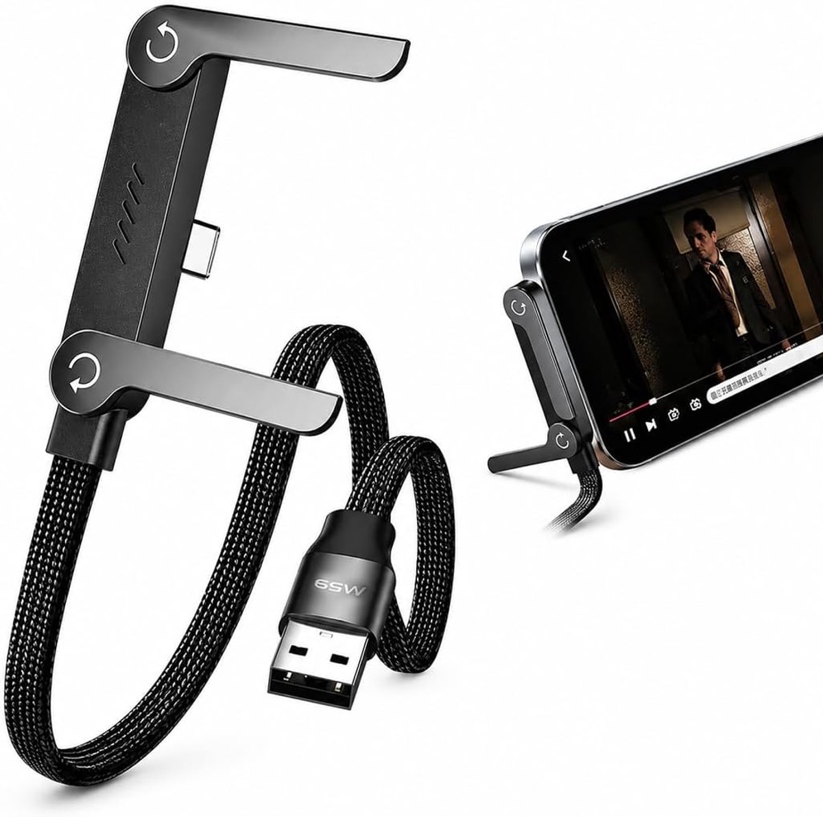 Onzichtbare houder voor oplaadkabel - USB-C-kabel ondersteuning - 2-in-1 ontwerp - ideaal voor gaming en kantoor - ShopVlot