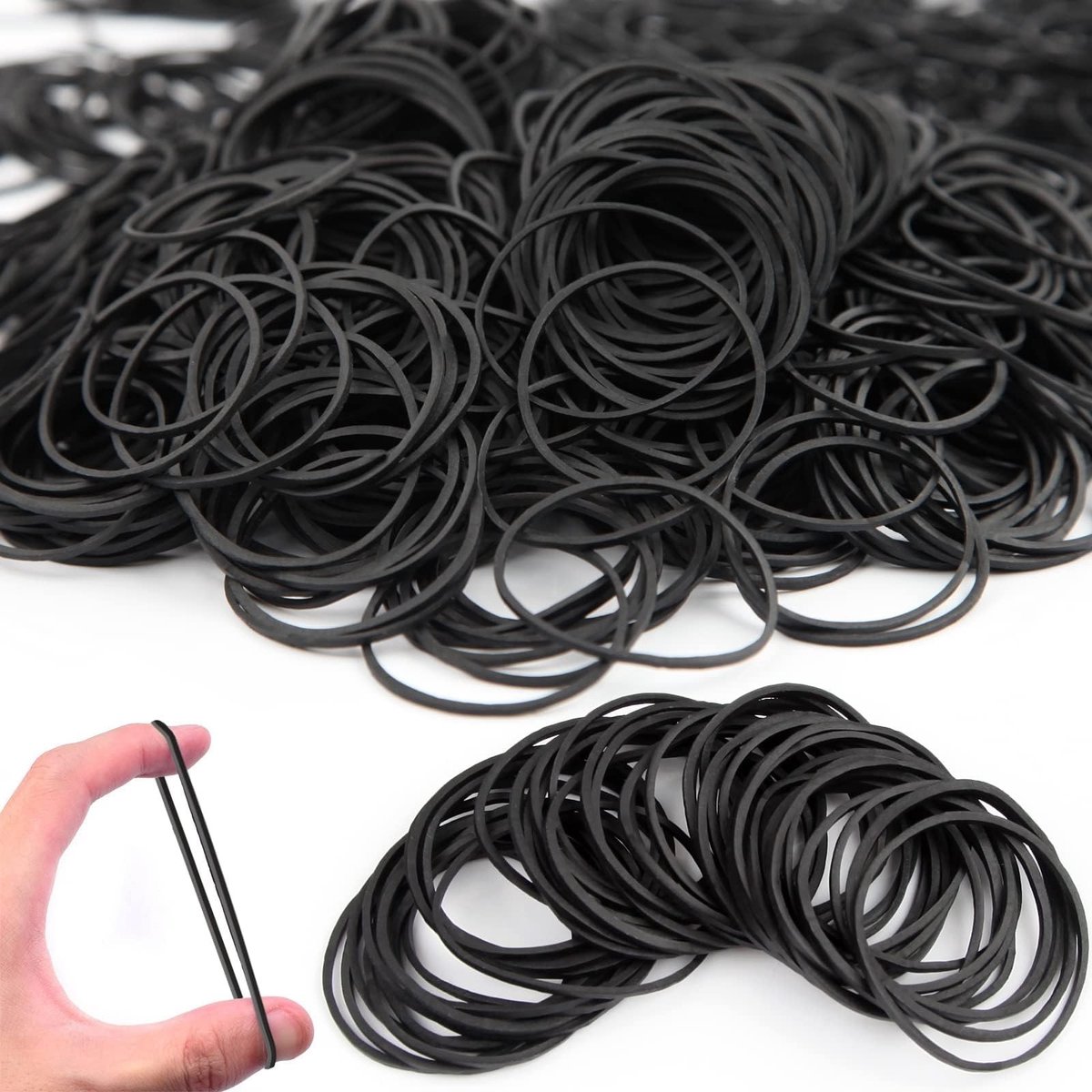 Solidchoice - 500 Stuks Elastische Zwarte Rubberbanden voor Thuis en Kantoor