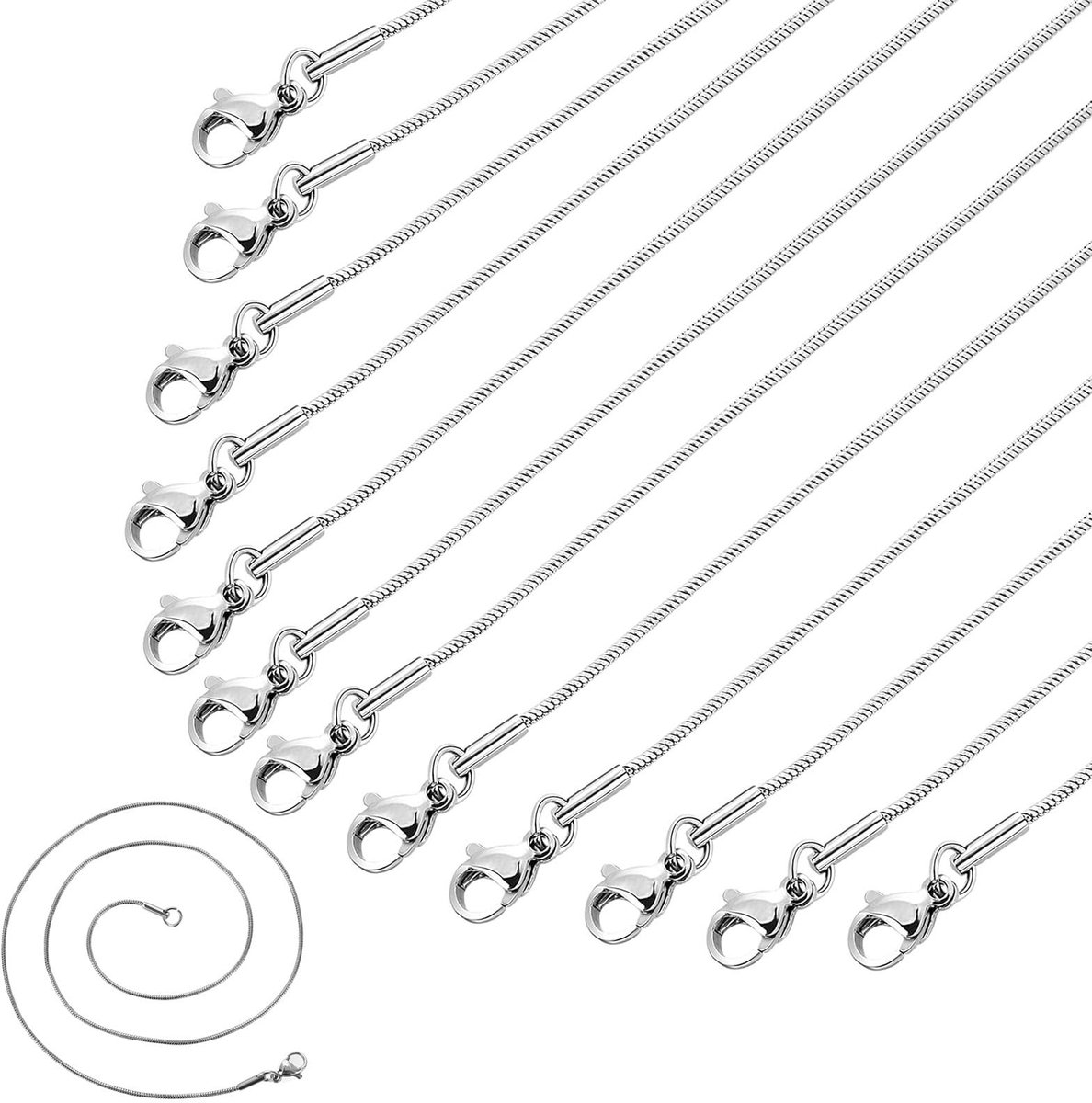 Solidchoice - Set van 12 Roestvrij Stalen Sieradenkettingen voor DIY