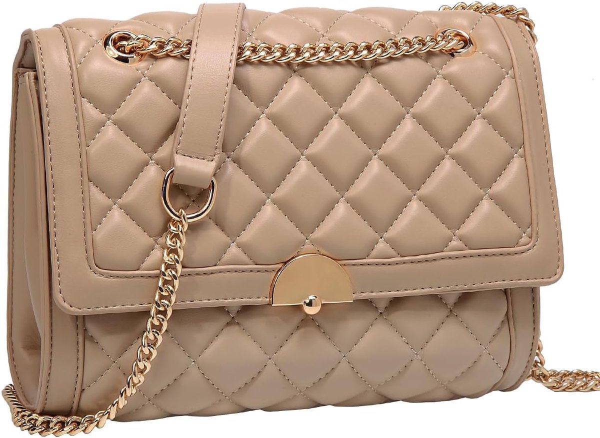 Crossbody tassen voor dames - gewatteerde schoudertas - PU leren handtas met verstelbare kettingriem - ShopVlot