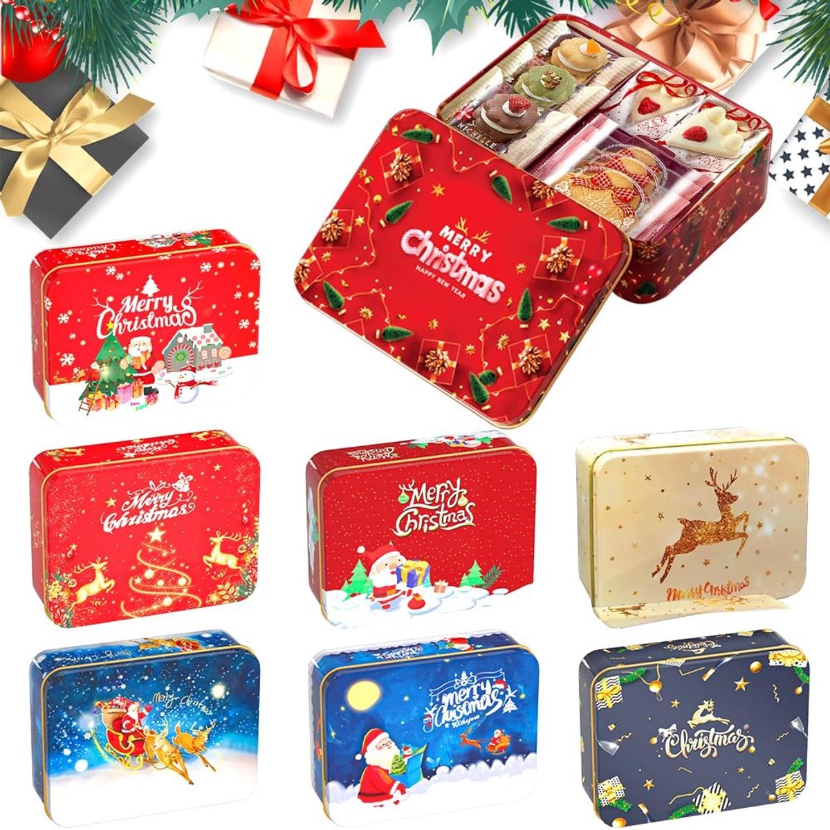 Solidchoice - 12 Stuks Kerst Cadeauverpakkingen voor Koekjes