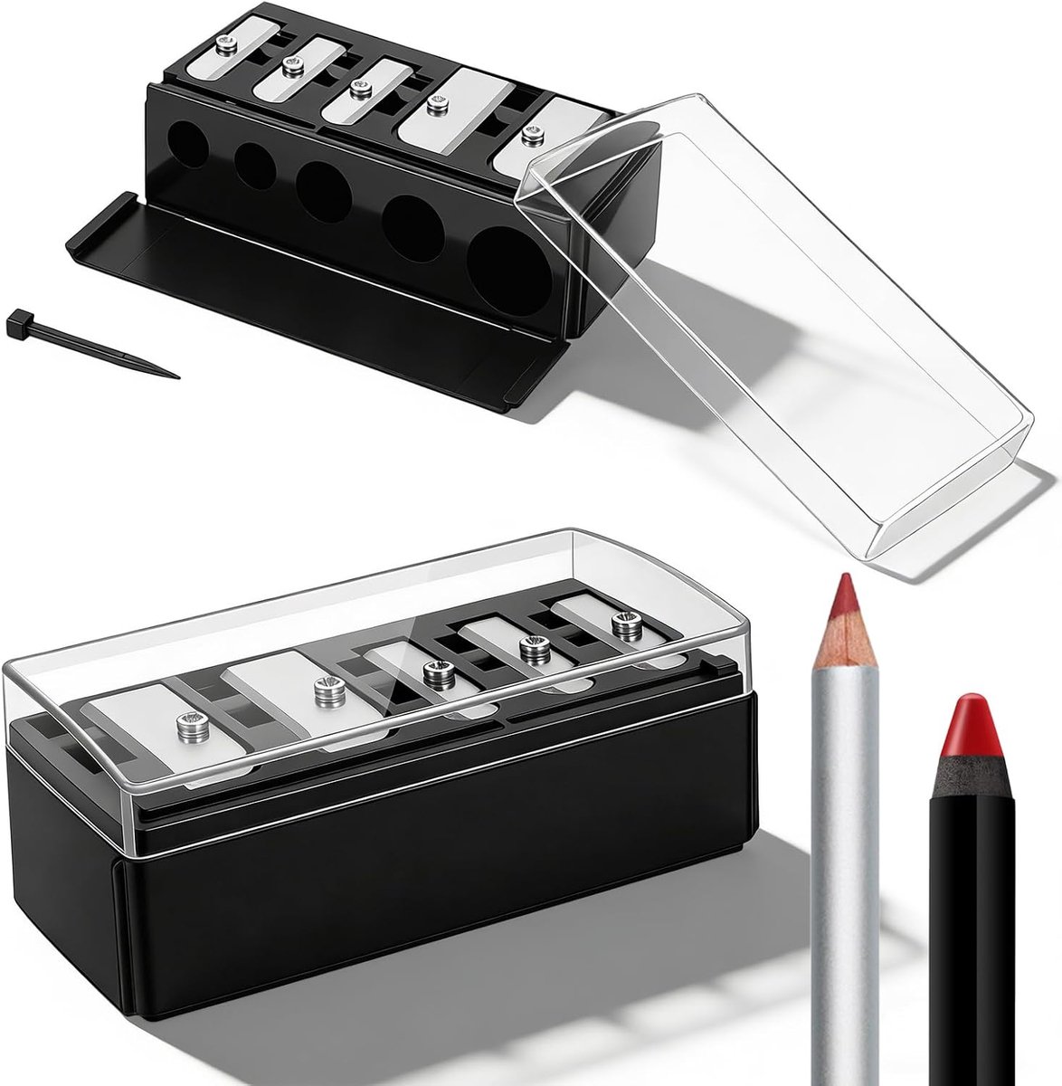 Cosmetische puntenslijper 2 stuks - 5 gaten - multifunctioneel ontwerp - ideaal voor onderweg - ShopVlot