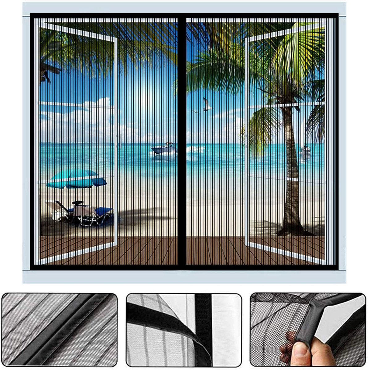 Solidchoice - Magnetisch Vliegenraam voor Deuren en Ramen, 120x120cm