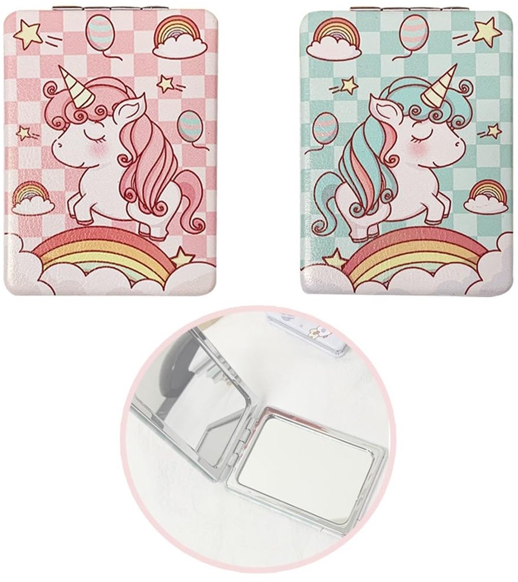 Solidchoice - Set van 2 Pocket Spiegels met Vergroting