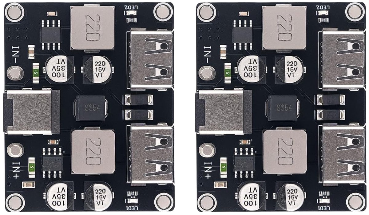 USB DC-DC step-down module 5V 2A - 2 kanalen - onafhankelijk output - ideaal voor smartphones en DIY-projecten - ShopVlot