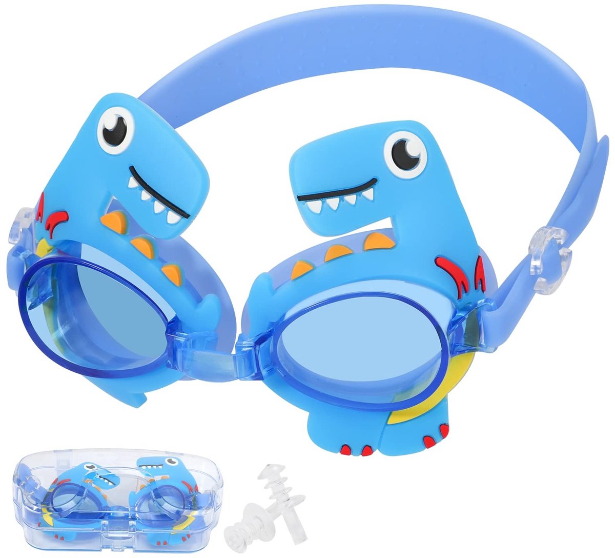 Solidchoice - Kinderen Zwem Goggles met Oordopjes en Cartoon Draak Ontwerp