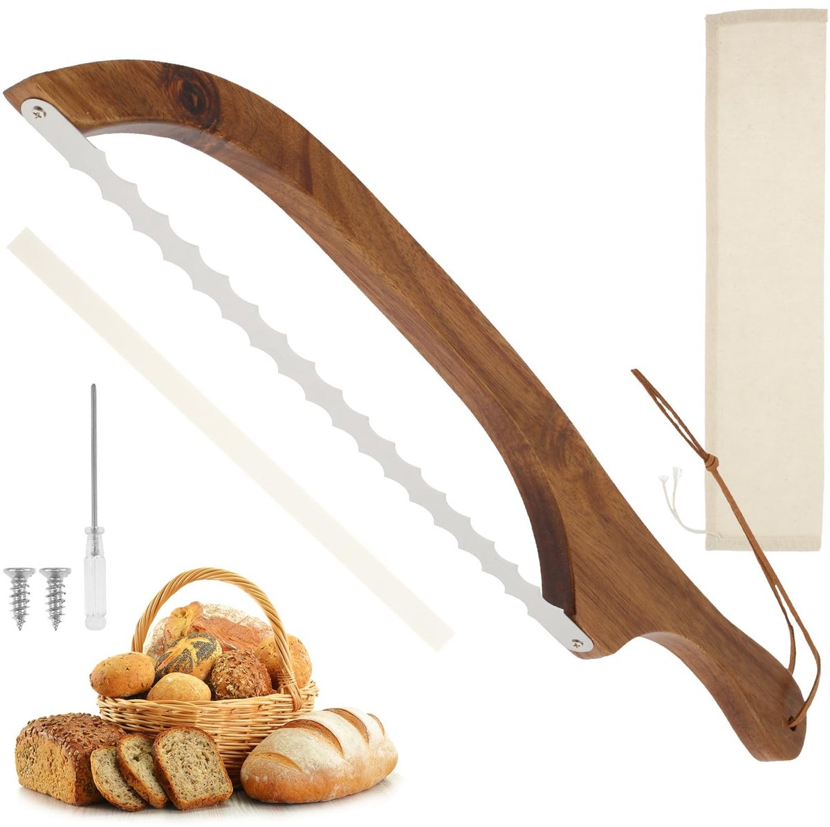 Solidchoice - RVS Broodmes met Boog, Ideaal voor Zelfgemaakt Brood