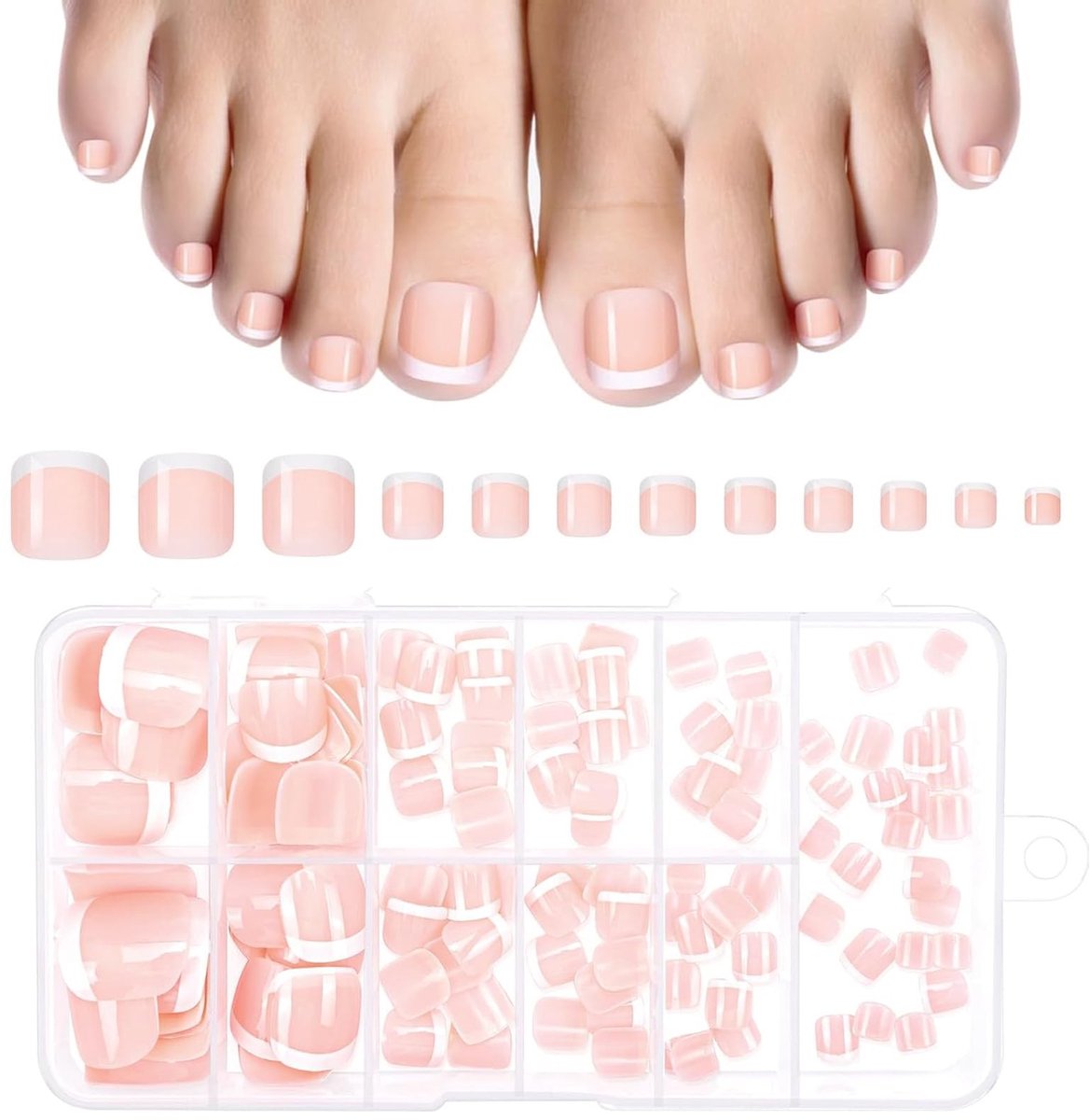 Solidchoice - Set van 120 Natuurlijke Acryl Nepteennagels voor Decoratie