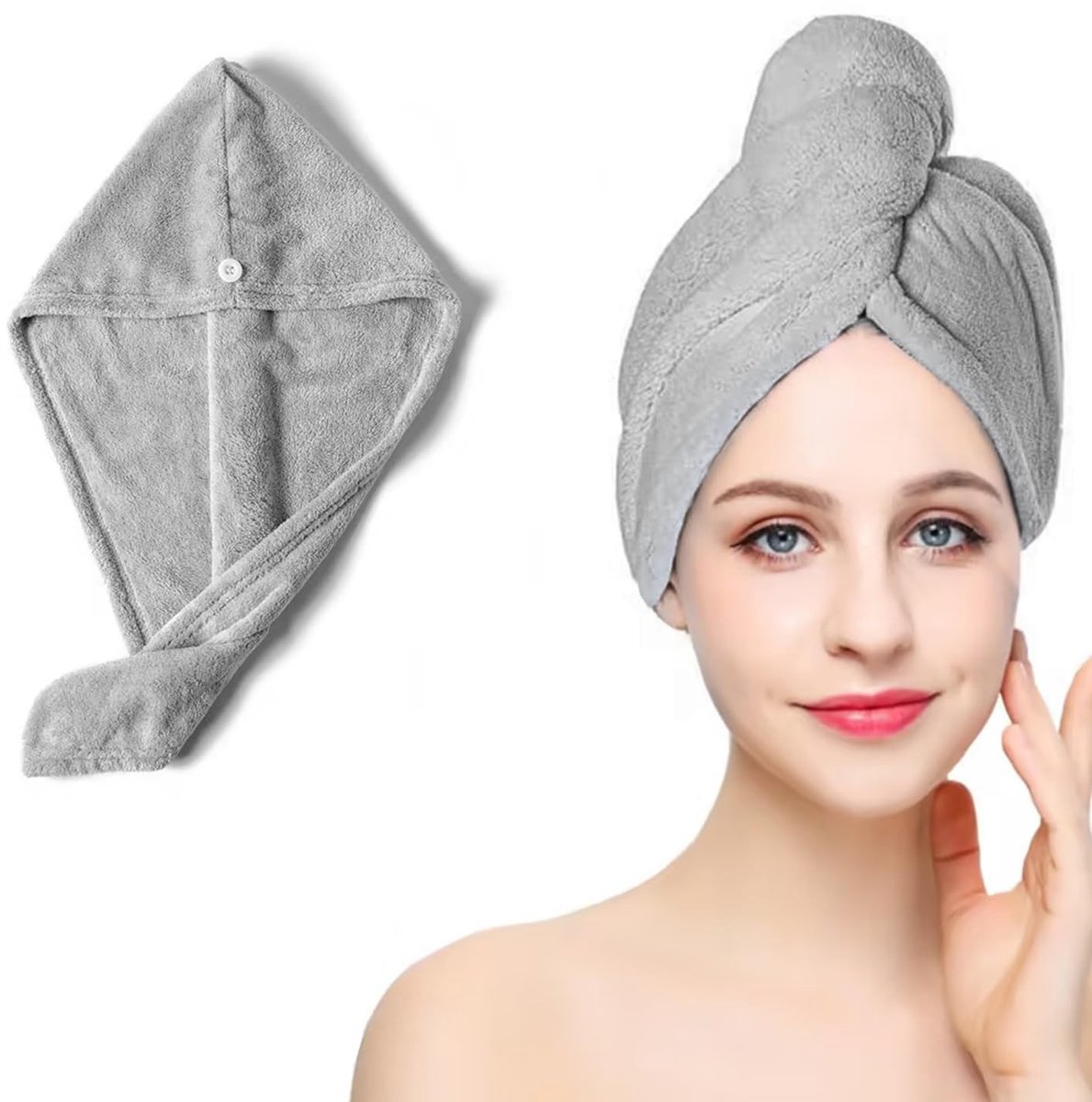 Solidchoice - Microfiber Haar Handdoek Wrap voor Sneldrogende Haarverzorging
