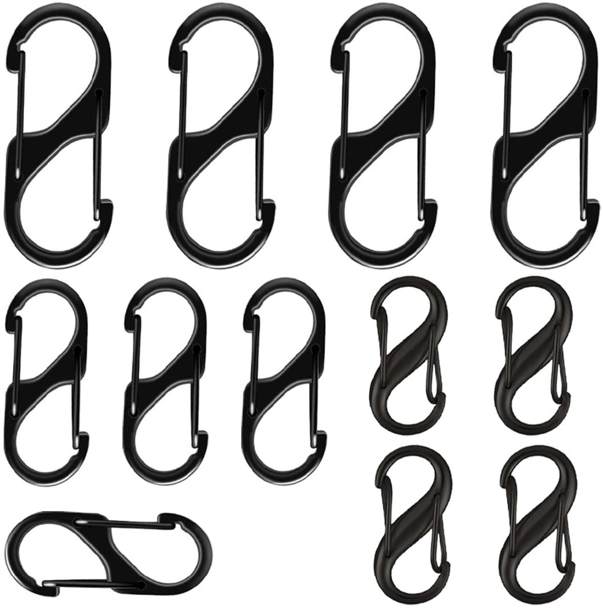 Solidchoice - 12 Stuks Heavy Duty Carabiner Haken voor Diverse Toepassingen