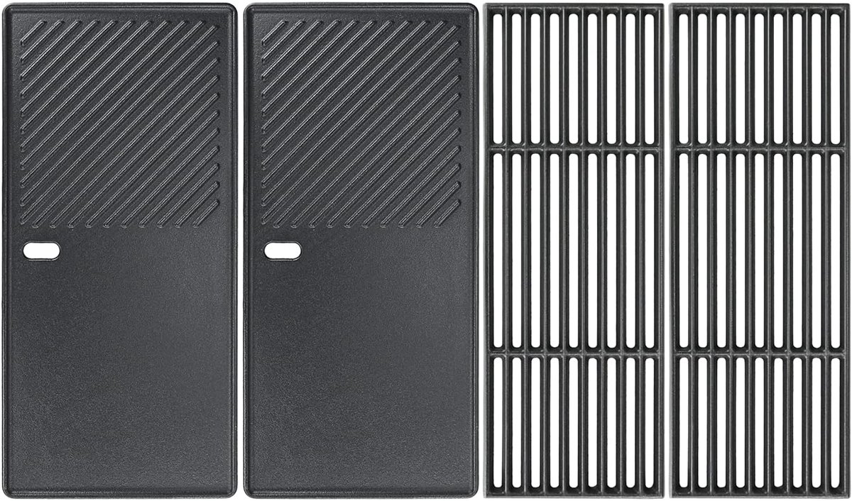 GFTIME Grillplaat 43cm - Emaillering Gietijzer - Dubbelzijdig gebruik - Voor Enders Boston Black 4 IK Turbo - ShopVlot