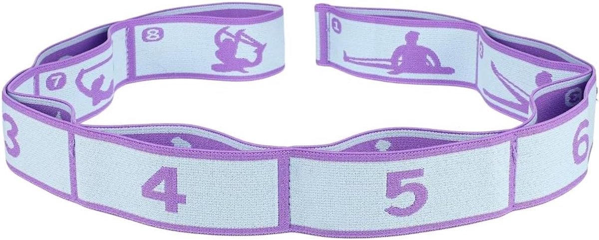 Elastische fitnessband met 8 lussen - antislip - voor gecontroleerd stretchen - ideaal voor yoga - ShopVlot