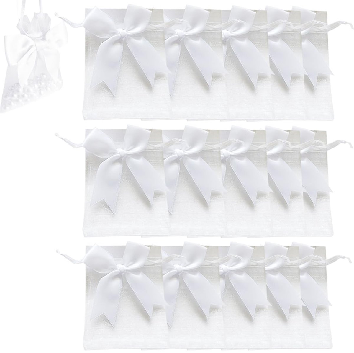 Solidchoice - Set van 15 Organza Zakjes voor Geschenken en Decoratie