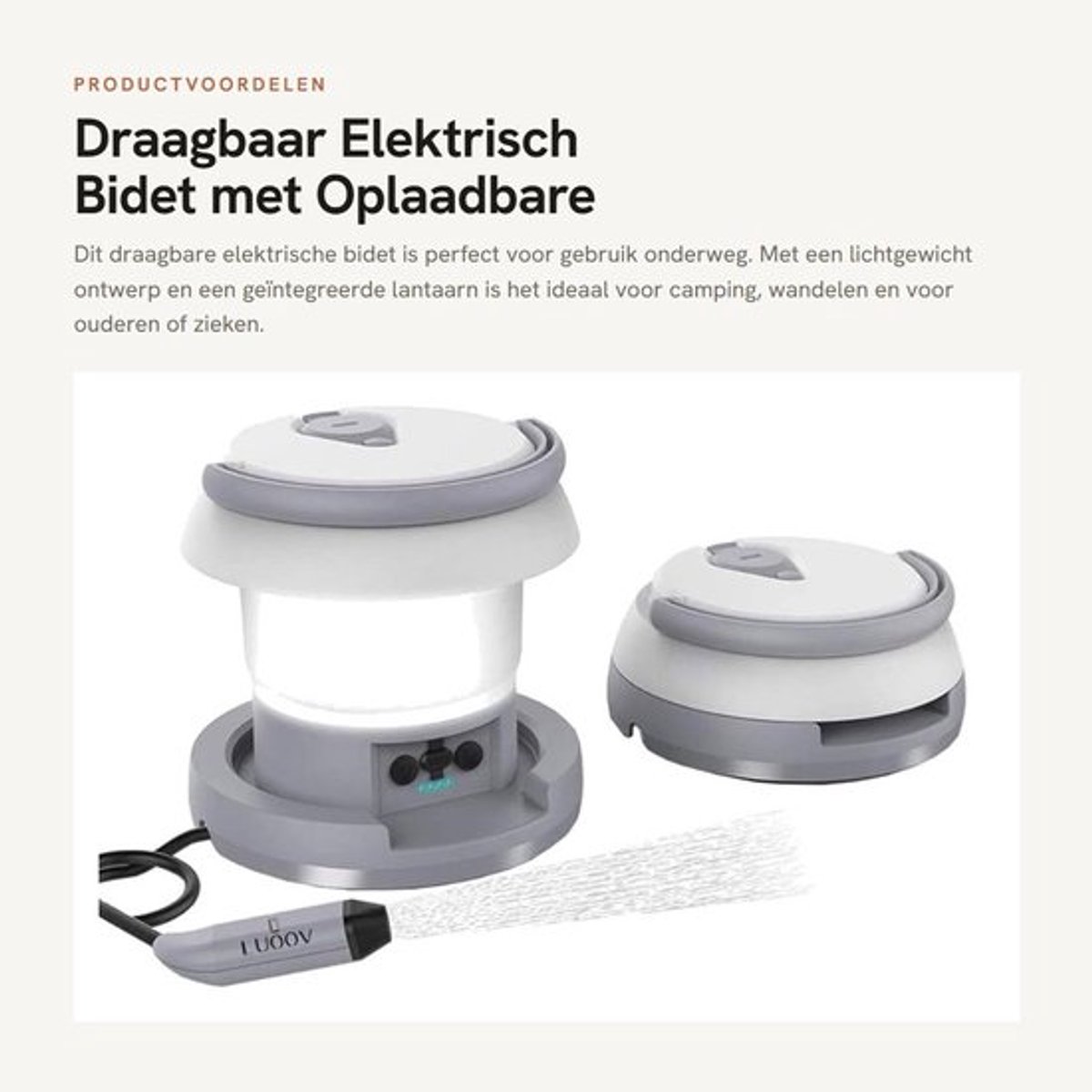 Draagbaar Elektrisch Bidet met Oplaadbare Functie en Lantaarn