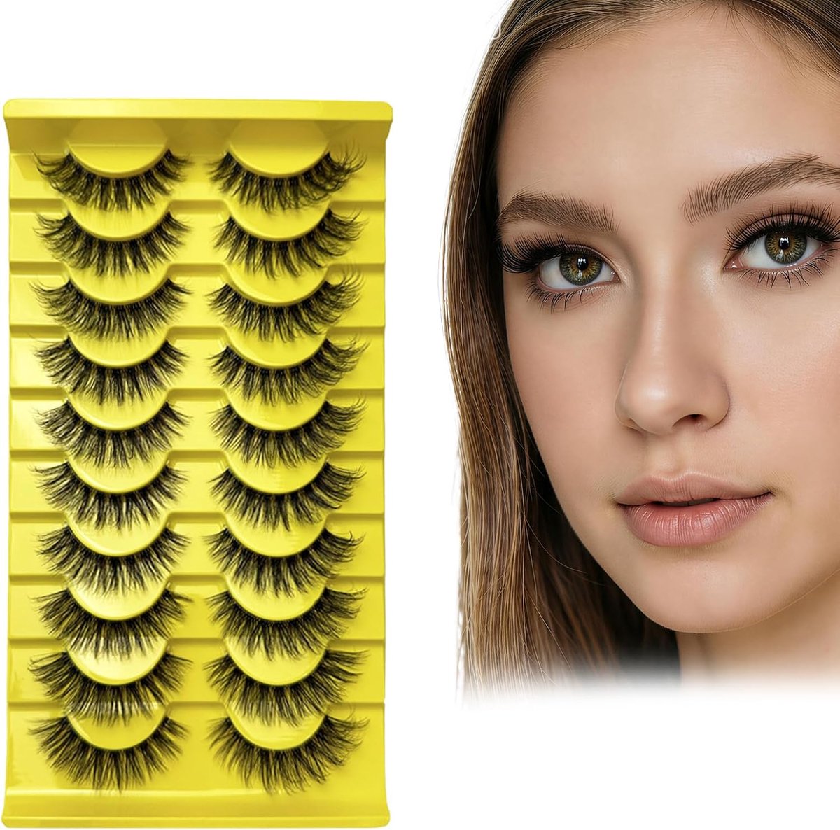 Valse wimpers wispy strip - natuurlijke look 7-13 mm - uitlopende kunstwimpers - comfortabele en zachte pasvorm - ShopVlot