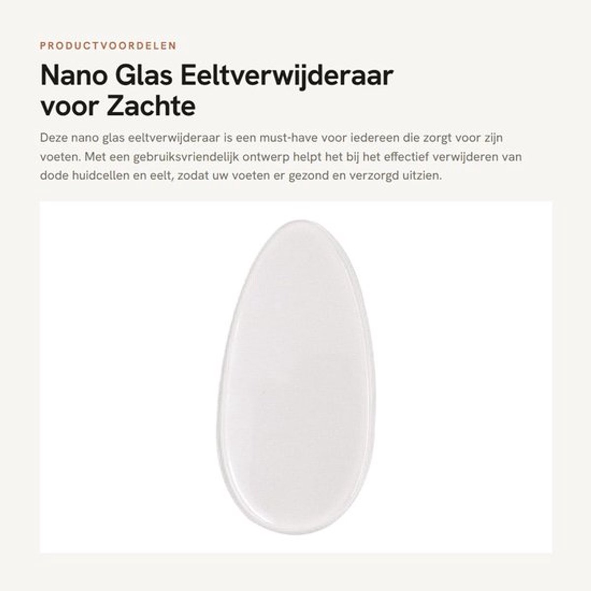 Eeltverwijderaar Gehard Glas - Voetvijl Antislip - Voetverzorging Tool - Dode Huid Verwijdering - 10 x 5 x 0,4 cm - Lichtgewicht 34 gram