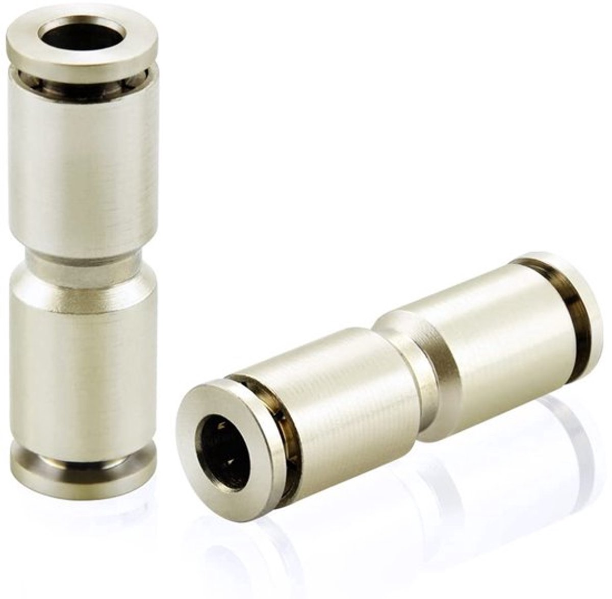 Pneumatische Connector - 2 Stuks - Vernikkeld Koper - Snel Verbinding - Luchtdicht - Herbruikbaar - 360 Graden Draaiend - Slangkoppeling