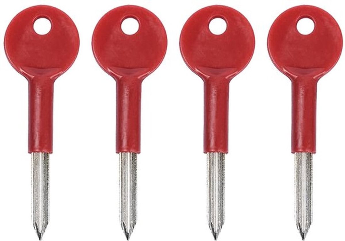 Stersleutel 4 Stuks - Veiligheidsslotsleutel - Raamsleutel - Grendel Sleutel - Extra Beveiliging - Comfortabele Grip - Raamslot Sleutel