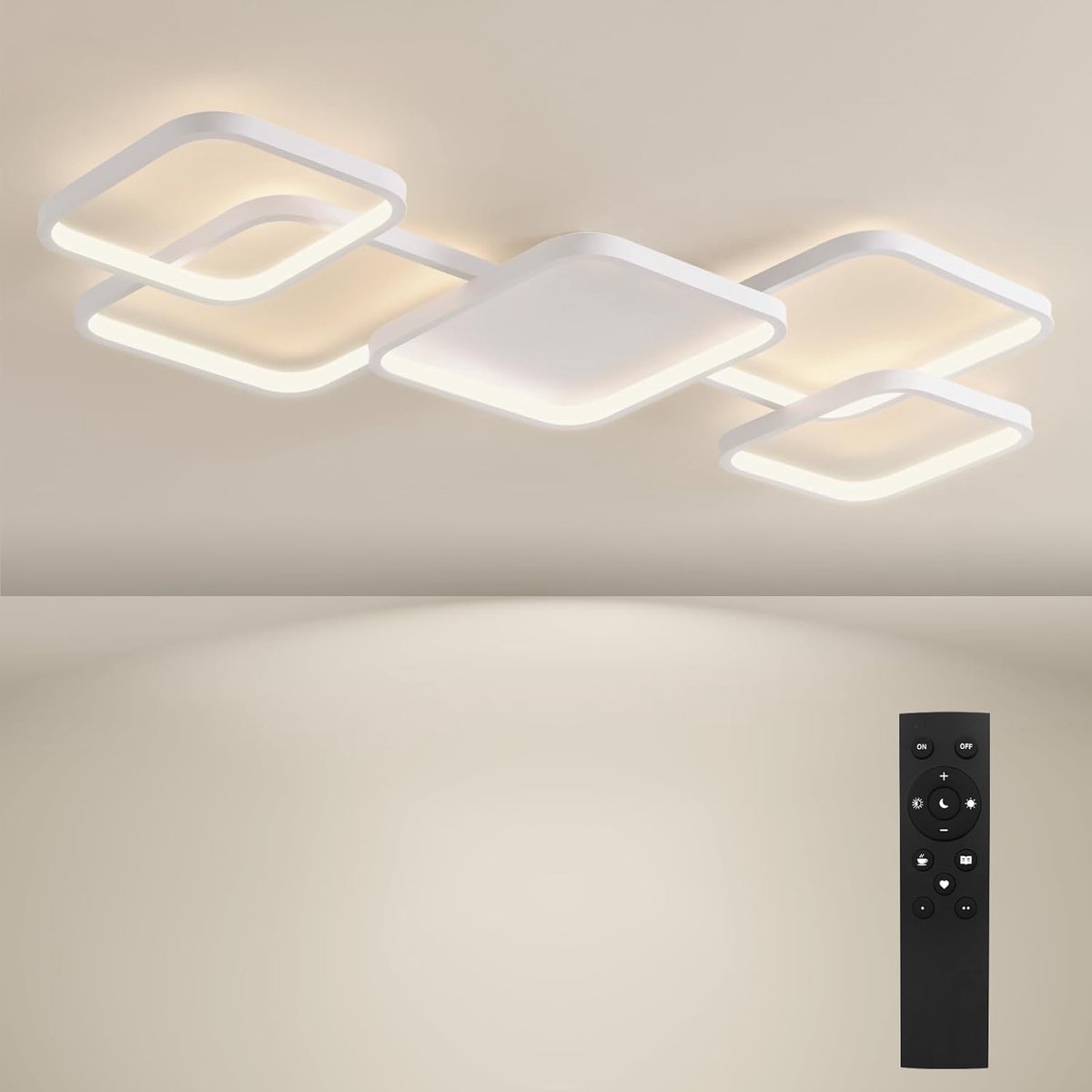 Plafondlamp Dimbaar 56 W - LED Licht met Afstandsbediening - 3000 K-6500 K - Geschikt voor Woonkamer, Slaapkamer - ShopVlot