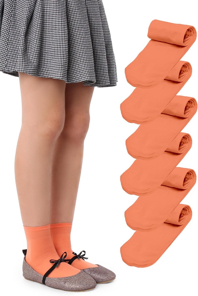 Chaussettes Fille Pêche One Size - Opaque in Microvezel - Comfortabel en Elastisch - Perfect voor School - ShopVlot